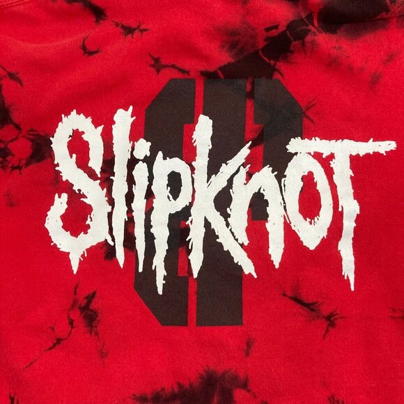 Brooklyn Projects Slipknot Tie Dye Hoodie Men's Small Red Pullover Made in USA - Picture 2 of 10